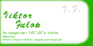 viktor fulop business card